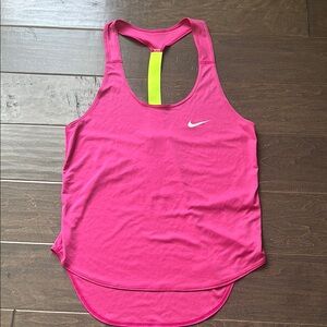 Nike Pink and Yellow Racerback Tank Top